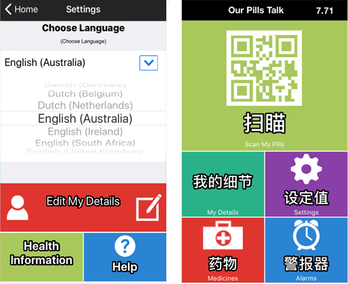 medication app language translation